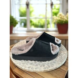 NEW UGG BLACK CLASSIC SHEEPSKIN GREENPORT SLIDE SLIPPERS Women’s Size 9 (EU 40)